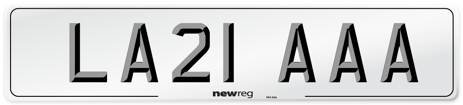 LA21 AAA Number Plate from New Reg